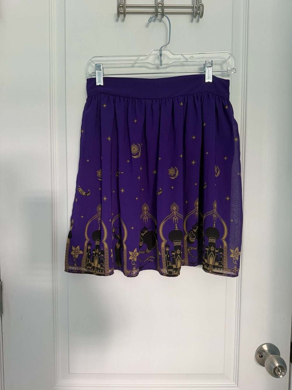 Disney Classic Aladdin Skirt S Purple Geanie Chiffon...